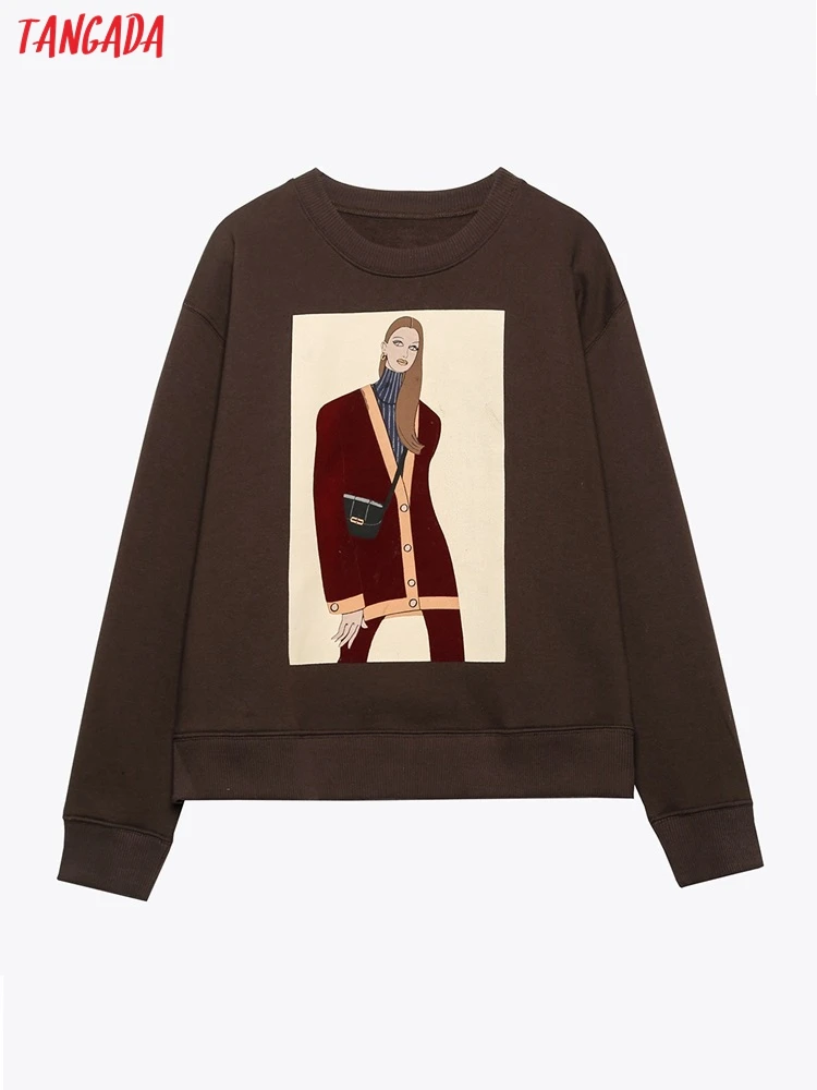 Tangada Women Coffee Charater Print Fleece Sweatshirts Oversize Long Sleeve O Neck Loose Pullovers Female Tops 6H32
Tangada Women Coffee Charater Print Fleece Sweatshirts Oversize Long Sleeve O Neck Loose Pullovers Female Tops 6H32