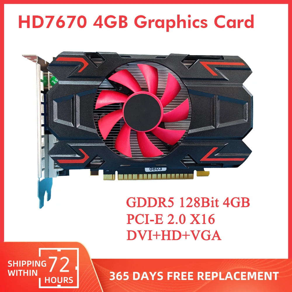 HD7670 Graphics Card PCIE PCI-E X16 2.0 4GB GDDR3 128 Bit HD VGA DVI Interface Video Cards for AMD Radeon HD 7670 128Bit
HD7670 Graphics Card PCIE PCI-E X16 2.0 4GB GDDR3 128 Bit HD VGA DVI Interface Video Cards for AMD Radeon HD 7670 128Bit