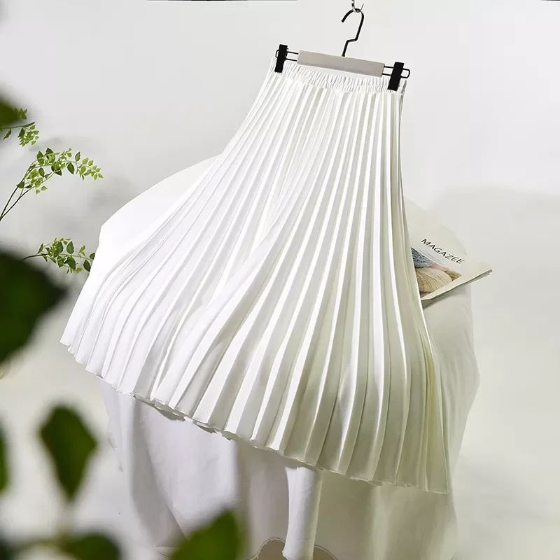 2022 Women A-Line Spring Pleated Skirt Elegant Stretch High Waist Long Skirt Femme Elegant Faldas Jupe Saia Women White Skirts
2022 Women A-Line Spring Pleated Skirt Elegant Stretch High Waist Long Skirt Femme Elegant Faldas Jupe Saia Women White Skirts