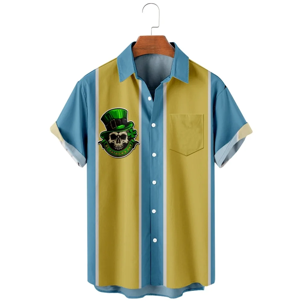 2022 Fashion Casual Hawaiian Beach Shirt, Green Skull Logo Vintage Print, Summer Pocket Shirt for Men and Women
2022 Fashion Casual Hawaiian Beach Shirt, Green Skull Logo Vintage Print, Summer Pocket Shirt for Men and Women