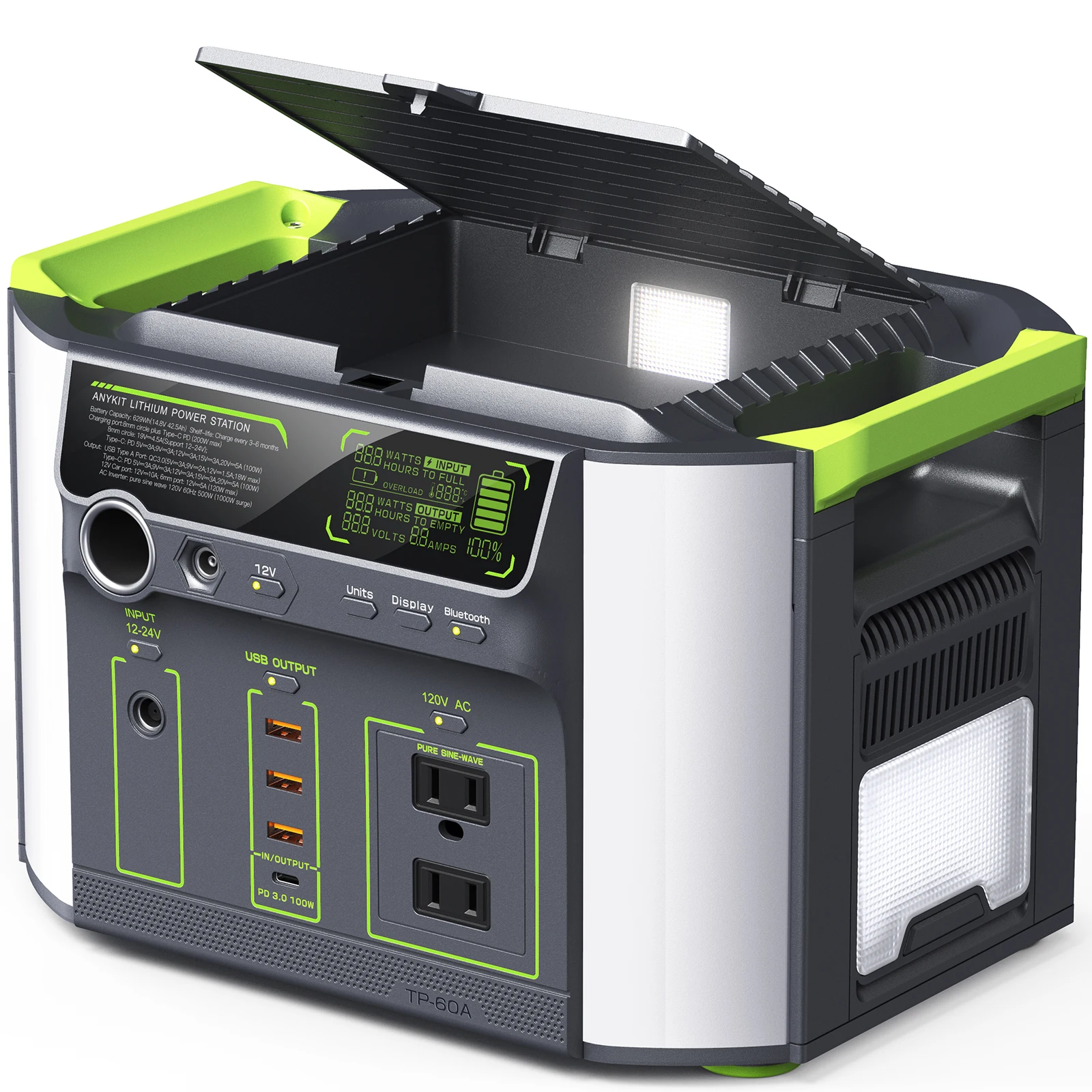 Portable Power Station 629Wh Power Bank Power Supply for Outdoors Camping Travel Hunting Home Emergency
Portable Power Station 629Wh Power Bank Power Supply for Outdoors Camping Travel Hunting Home Emergency