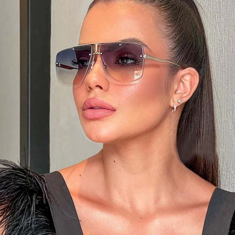Vintage Fashion Rimless Square Pilot Sunglasses For Men Luxury Brand Alloy Cutting Gradient Sun Glasses Women Double Beam Shades
Vintage Fashion Rimless Square Pilot Sunglasses For Men Luxury Brand Alloy Cutting Gradient Sun Glasses Women Double Beam Shades