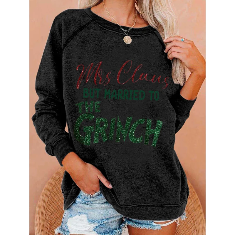 Rheaclot Mrs. Claus But Married To The Grinch Printing Women's Causal Cotton Long Sleeve SweatShirt
Rheaclot Mrs. Claus But Married To The Grinch Printing Women's Causal Cotton Long Sleeve SweatShirt