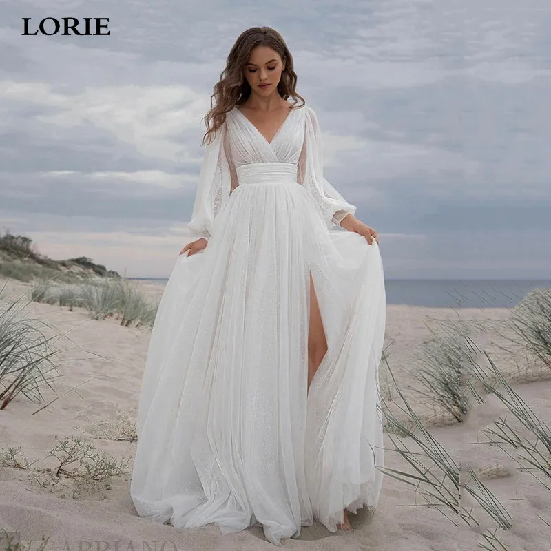 LORIE Fairy Ivory A Line Wedding Dress 2022 Long Puff Sleeve V Neck Bride Dress Puff Tulle Side Split Boho Wedding Gowns
LORIE Fairy Ivory A Line Wedding Dress 2022 Long Puff Sleeve V Neck Bride Dress Puff Tulle Side Split Boho Wedding Gowns