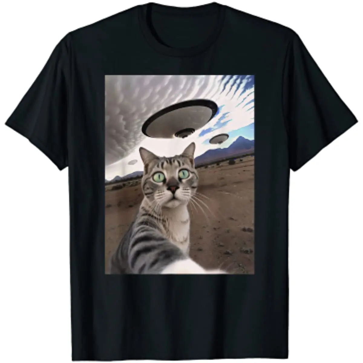 Funny Cat Selfie with UFO Animals Pet T-Shirt Casual Cotton Daily Four Seasons Streetwear Harajuku Graphic T Shirts 
Funny Cat Selfie with UFO Animals Pet T-Shirt Casual Cotton Daily Four Seasons Streetwear Harajuku Graphic T Shirts
