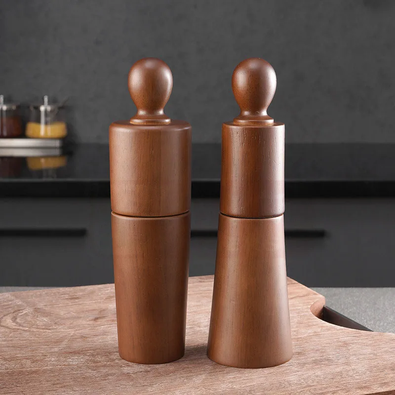 

Mills, Gourmet Premium Peppercorns Salt - Wood Mechanisms Salt Grinder Sea And And Precision Pepper Wooden