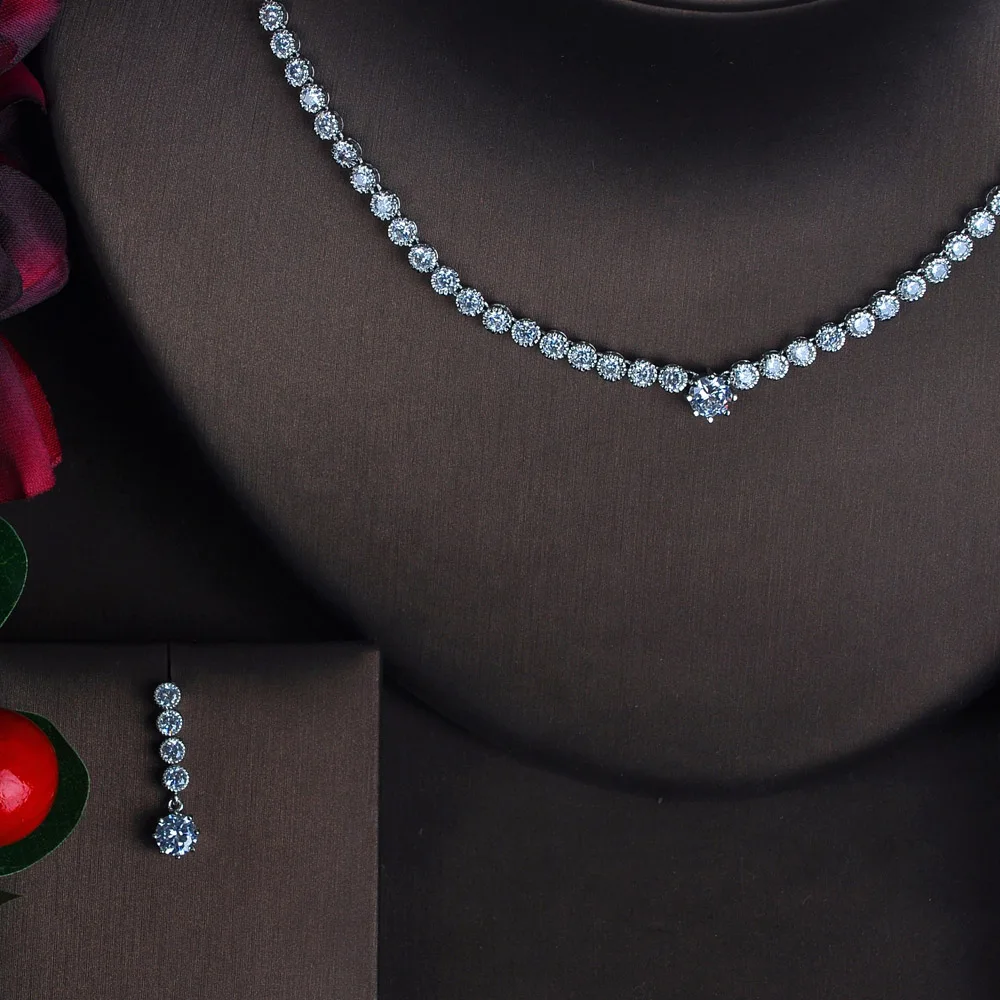 Fashion New Luxury Micro CZ Pave Women Jewelry Sets Earring Necklace Set Bridal Wedding Jewelry Set Accessories N-615
Fashion New Luxury Micro CZ Pave Women Jewelry Sets Earring Necklace Set Bridal Wedding Jewelry Set Accessories N-615