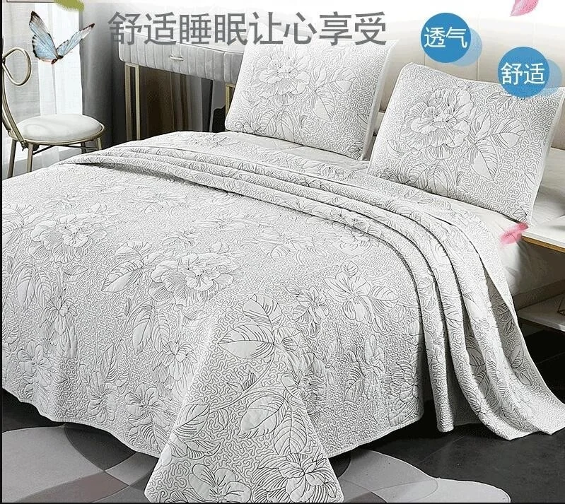 3Pcs Elegant Flower Gray/Pink Embroidered Quilted Cotton Bedspread Coverlet Set Oversize Queen King 1 Quilt and 2 Pillow Shams
3Pcs Elegant Flower Gray/Pink Embroidered Quilted Cotton Bedspread Coverlet Set Oversize Queen King 1 Quilt and 2 Pillow Shams
