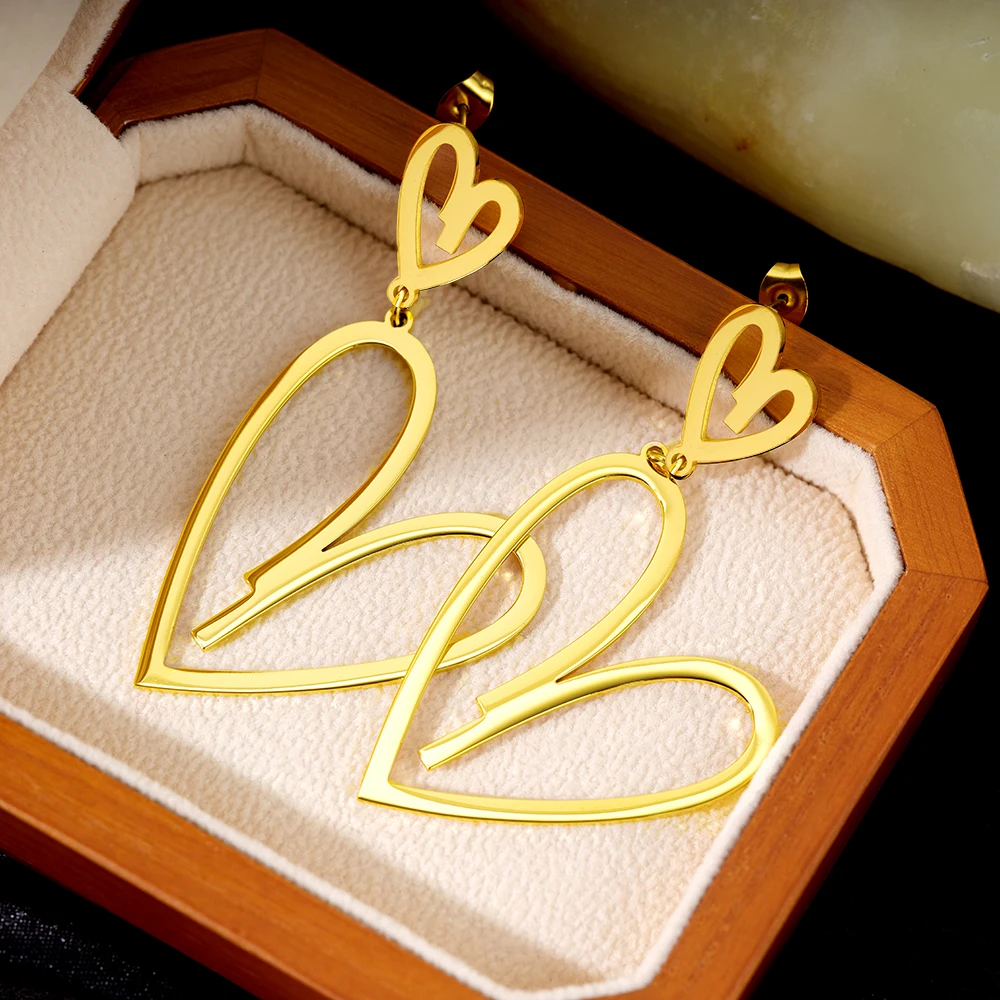 Waterproof Geometric Square Hollow Drop Dangle heart Earrings Minimalist Stainless Steel Jewelry 2022 for Woman Korean Japan
Waterproof Geometric Square Hollow Drop Dangle heart Earrings Minimalist Stainless Steel Jewelry 2022 for Woman Korean Japan