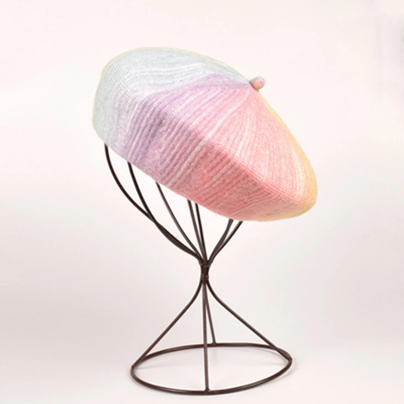 Beret Color Retro Gradient Wool Knitted Beret Girl Autumn and Winter Art Painter Hat Korean Version Of The Wild Warm Hat Tide
Beret Color Retro Gradient Wool Knitted Beret Girl Autumn and Winter Art Painter Hat Korean Version Of The Wild Warm Hat Tide