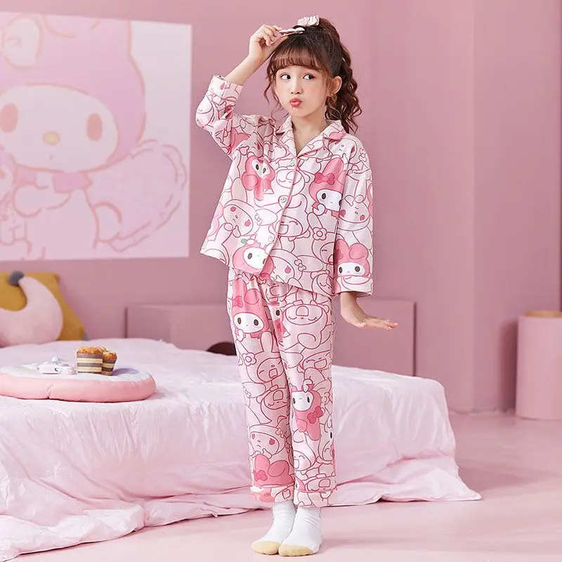 Kawaii Sanrioes аниме Melody Kuromi Cinnamoroll детский пижамный комплект мультфильм дети девочка мальчик повседневная одежда костюм Подарки
Kawaii Sanrioes аниме Melody Kuromi Cinnamoroll детский пижамный комплект мультфильм дети девочка мальчик повседневная одежда костюм Подарки