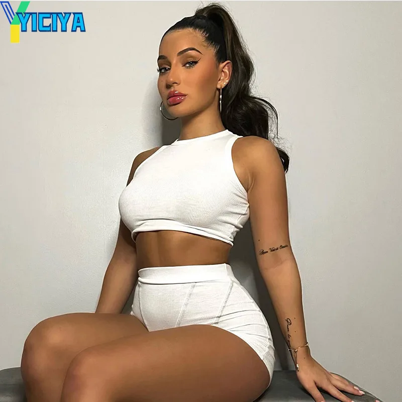 YICIYA Tracksuits Women's White Sleeveless Round Neck Tight Vest High Waist Fashion Casual Shorts Set Two Piece Set Women Summer
YICIYA Tracksuits Women's White Sleeveless Round Neck Tight Vest High Waist Fashion Casual Shorts Set Two Piece Set Women Summer