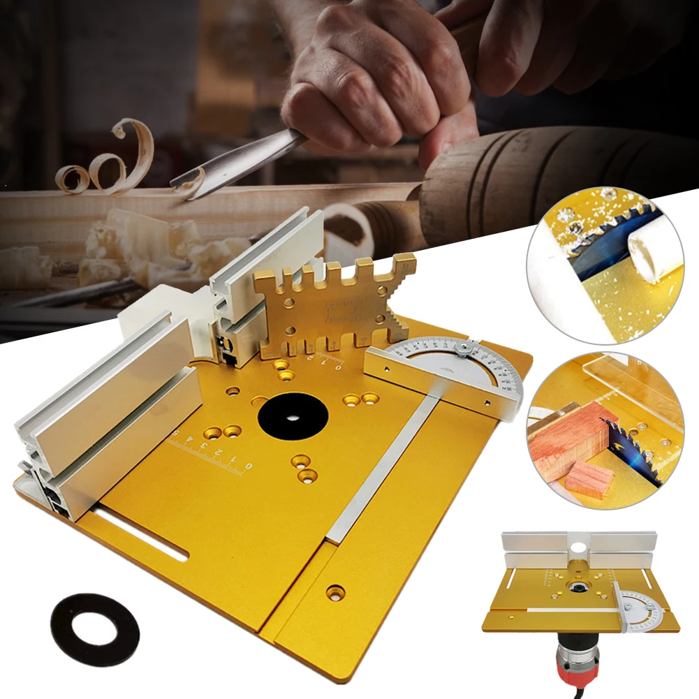 Multifunctional Aluminum Router Table Insert Plate W/Miter Gauge For Woodworking Benches Table Saw Trimmer Engraving Machine
Multifunctional Aluminum Router Table Insert Plate W/Miter Gauge For Woodworking Benches Table Saw Trimmer Engraving Machine