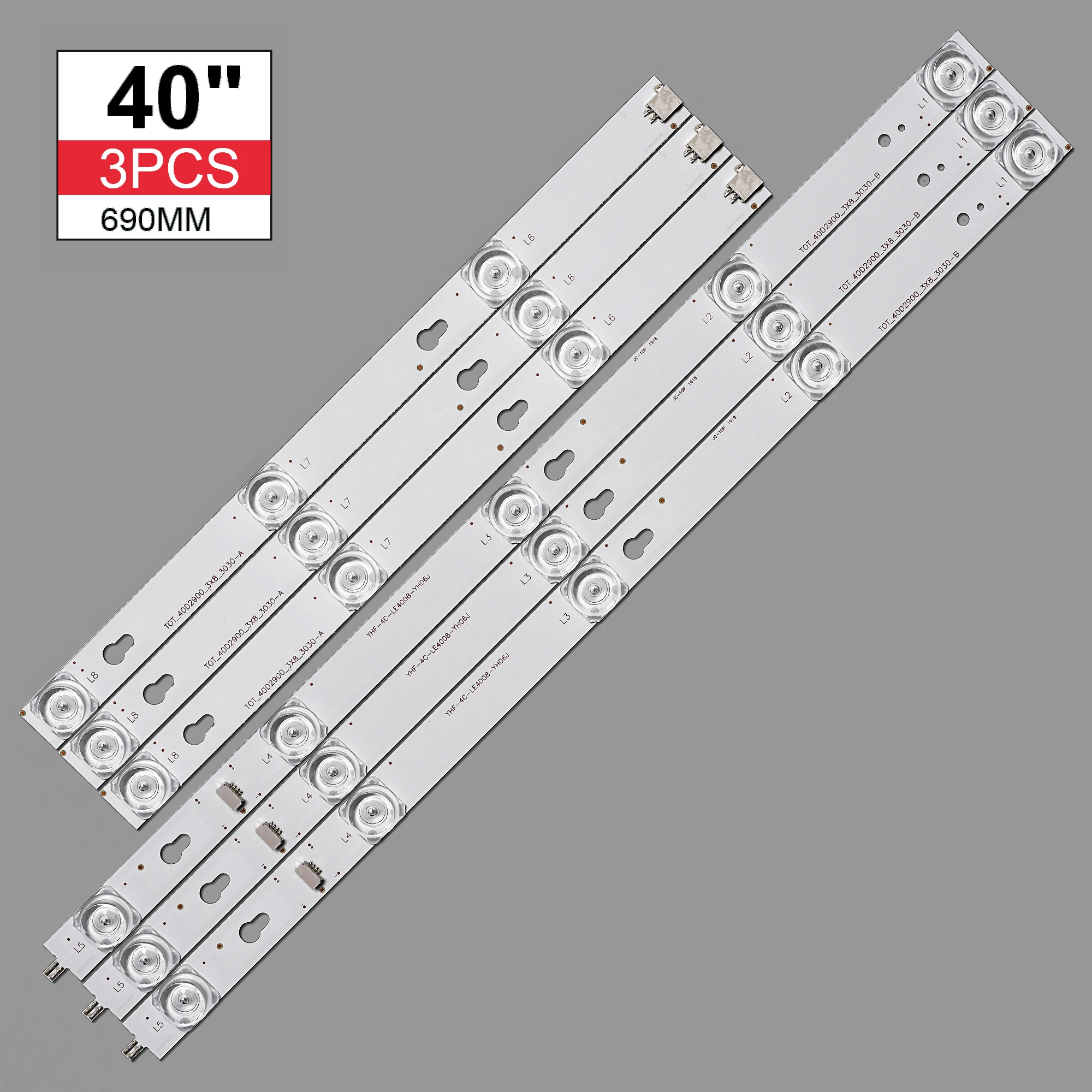 3pcs LED Backlight Strip 40FD5406 Toshiba L40F3301B 40A730U 40l2600 Apply TC-L F40S5916 TOT_40D2900_3x8_3030C L40E5800A L40F330
3pcs LED Backlight Strip 40FD5406 Toshiba L40F3301B 40A730U 40l2600 Apply TC-L F40S5916 TOT_40D2900_3x8_3030C L40E5800A L40F330
