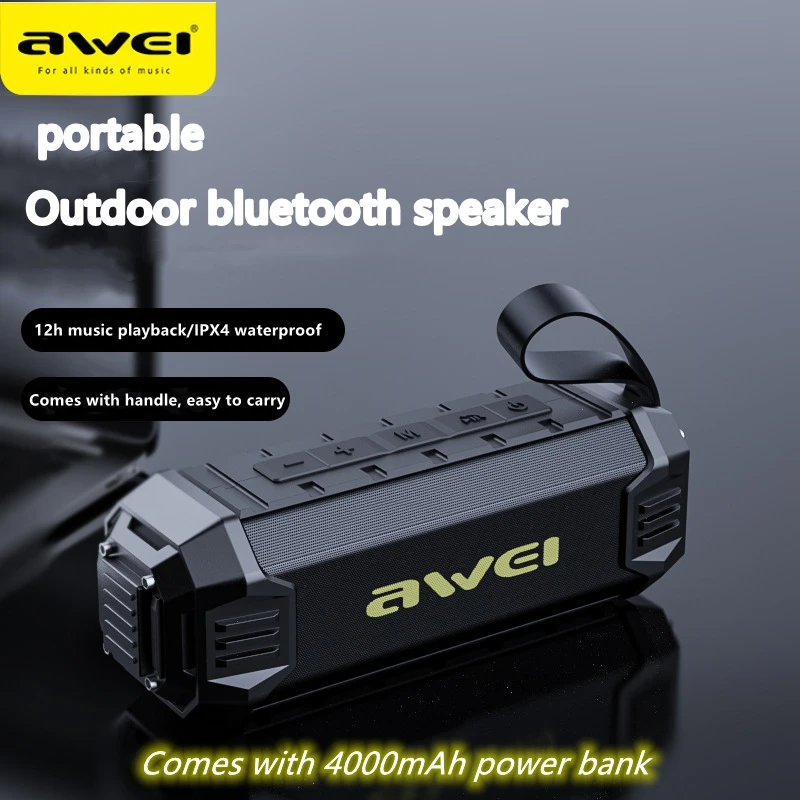 Awei-Y280outdoor riding portable bluetooth audio mobile phone charging mobile power long battery life waterproof subwoofer FM/TF
Awei-Y280outdoor riding portable bluetooth audio mobile phone charging mobile power long battery life waterproof subwoofer FM/TF