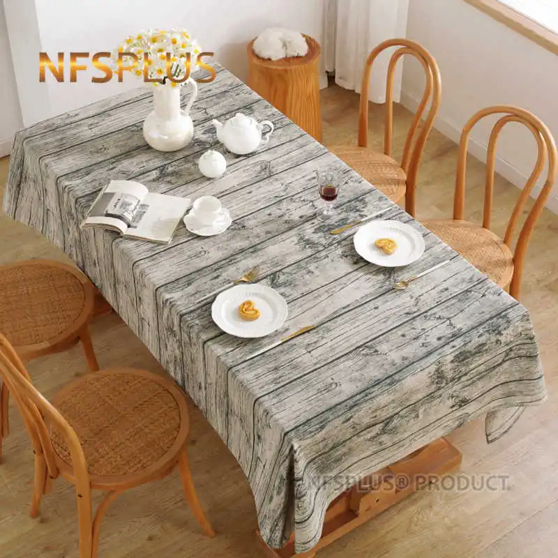 

Natural Linen Table Cloth 6 Sizes Printed Sewn Cotton Table Cover for Wedding Party Christmas Picnic Home Decorative Tablecloth