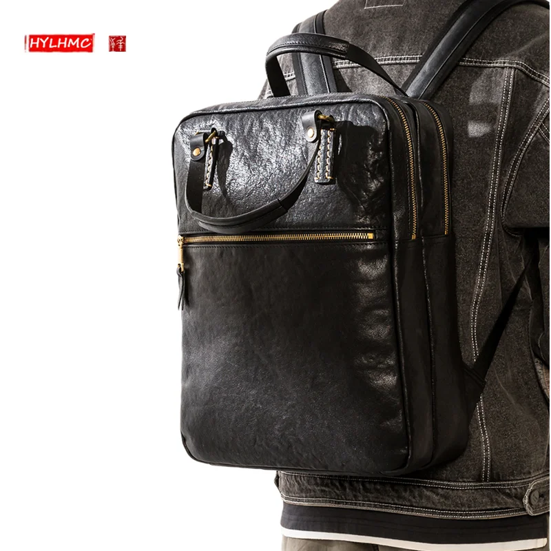 New Genuine Leather Business Men's Backpack Commuter Portable Travel Backpacks Large Capacity Laptop Bag
New Genuine Leather Business Men's Backpack Commuter Portable Travel Backpacks Large Capacity Laptop Bag