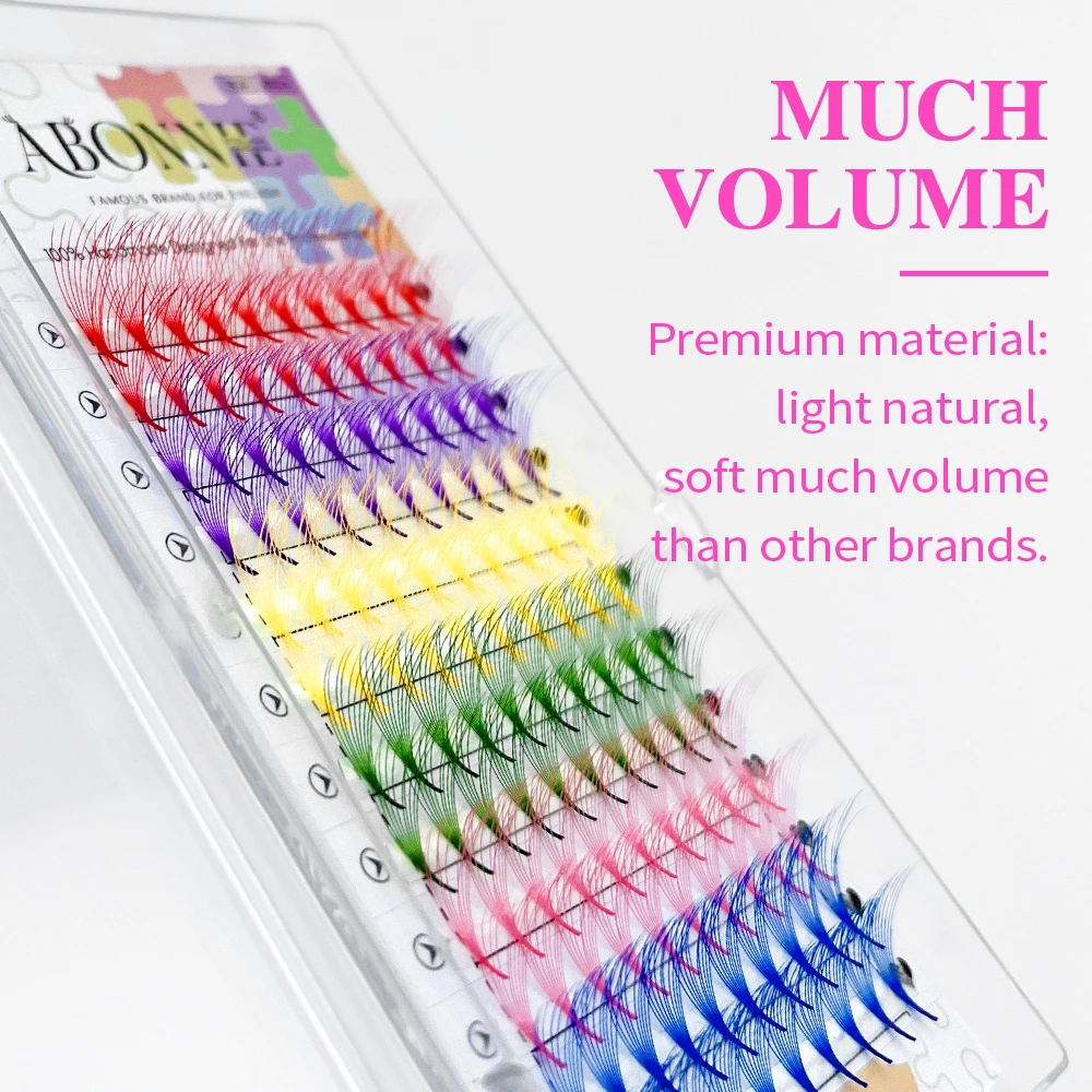 Abonnie Colorful Premade Volume Eyelash Extension Pointy Base Volume Lashes Extensions Matte Black Soft Russian Volume Lash
Abonnie Colorful Premade Volume Eyelash Extension Pointy Base Volume Lashes Extensions Matte Black Soft Russian Volume Lash