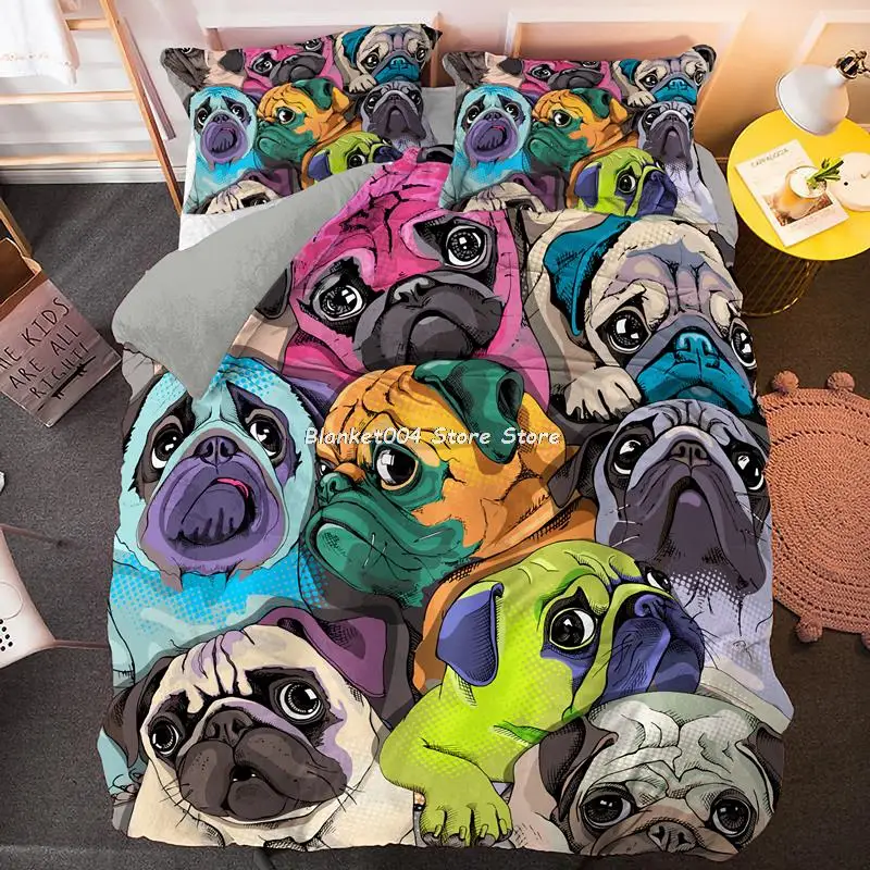 Lovely Pug Dog Duvet Cover Set Pillowcase Cartoon Luxury Pet Animal Bedding Sets Bed Linen 2/3pcs Queen King Size Home Textile
Lovely Pug Dog Duvet Cover Set Pillowcase Cartoon Luxury Pet Animal Bedding Sets Bed Linen 2/3pcs Queen King Size Home Textile