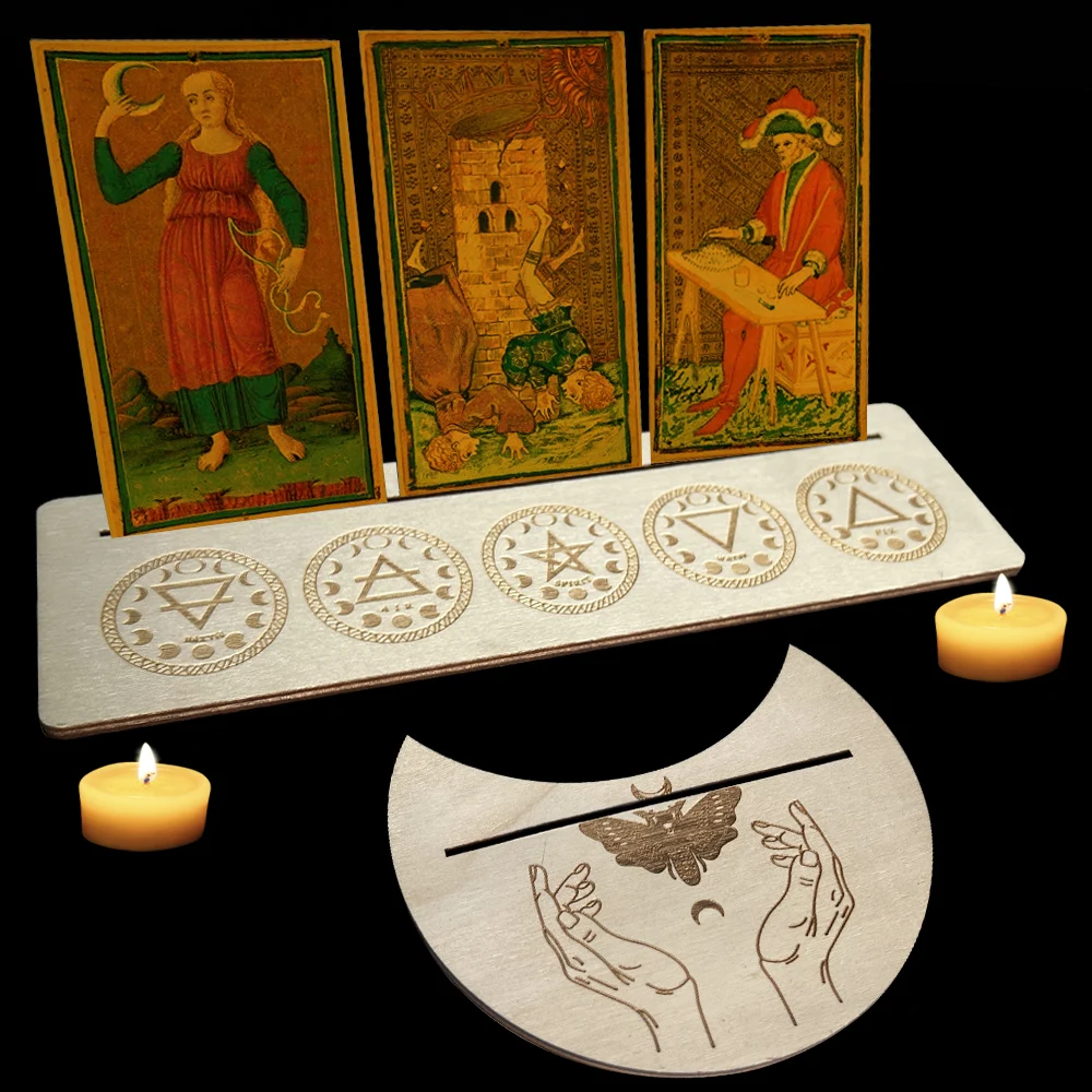 Tarot Card Display Holder Wooden Tarot Altar Decoration Moon Shape Tarot Card Stand Holder Stable Divination Game Accessories
Tarot Card Display Holder Wooden Tarot Altar Decoration Moon Shape Tarot Card Stand Holder Stable Divination Game Accessories