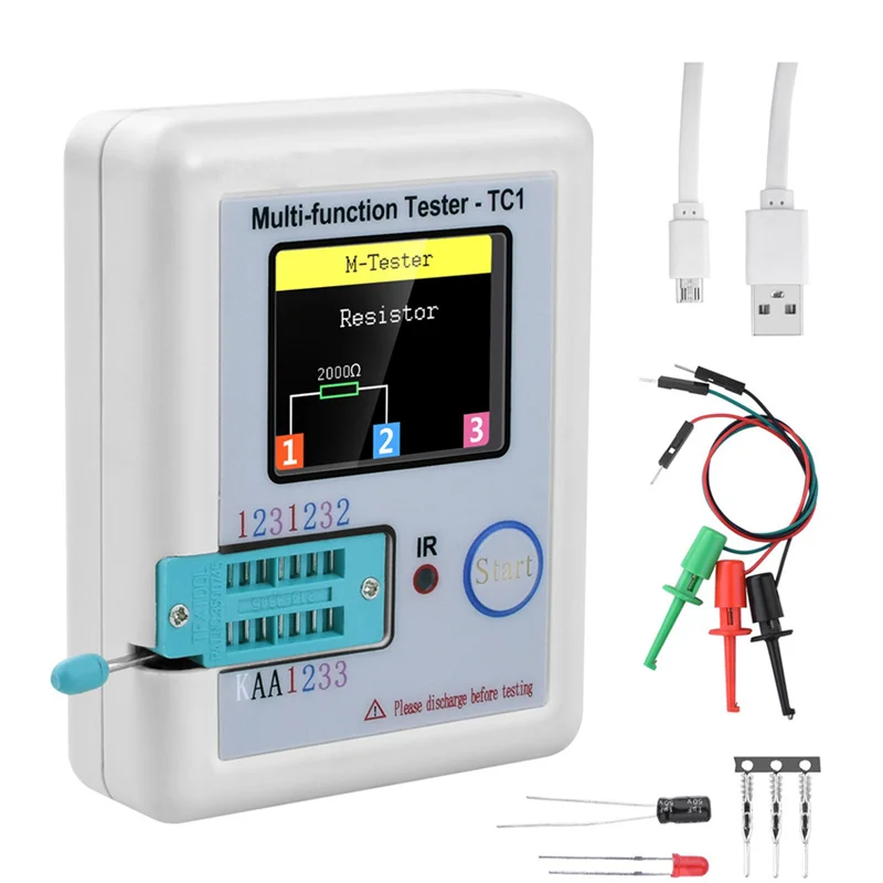 LCR-TC1 1.8" TFT LCD Display Multi-meter Transistor Tester Diode Triode Capacitor Resistor Test Meter ESR LCR NPN PNP MOSFET COD
LCR-TC1 1.8" TFT LCD Display Multi-meter Transistor Tester Diode Triode Capacitor Resistor Test Meter ESR LCR NPN PNP MOSFET COD