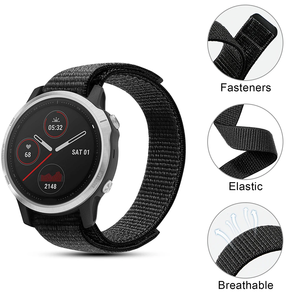Nylon Loop Strap for Garmin Fenix 7/7S/7X/6X/6S/6 Pro/5X/5S Sport Watch Band 20/22/26mm Smartwatch Bracelet Watchband Accessory
Nylon Loop Strap for Garmin Fenix 7/7S/7X/6X/6S/6 Pro/5X/5S Sport Watch Band 20/22/26mm Smartwatch Bracelet Watchband Accessory