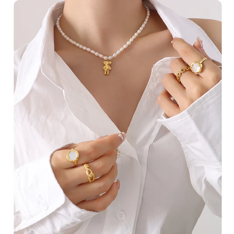 Fashion Baroque Pearl Necklace Lovely Bear Pendant Women's Necklace Jewelry Gift Best Friend Party Accessories
Fashion Baroque Pearl Necklace Lovely Bear Pendant Women's Necklace Jewelry Gift Best Friend Party Accessories
