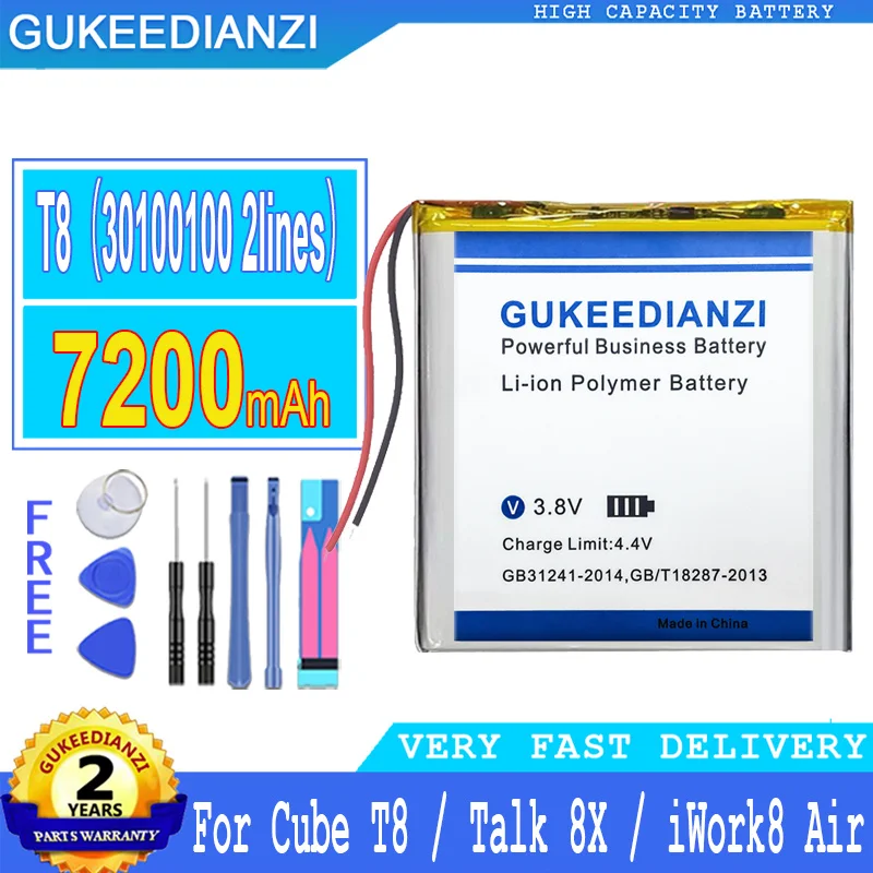 

Battery 7200mAh For Cube T8/Cube Talk 8X/Cube IWork8 IWork 8 Air Tablet Battery Inner Prestigio GRACE 5718 4G Li-polym Bateria