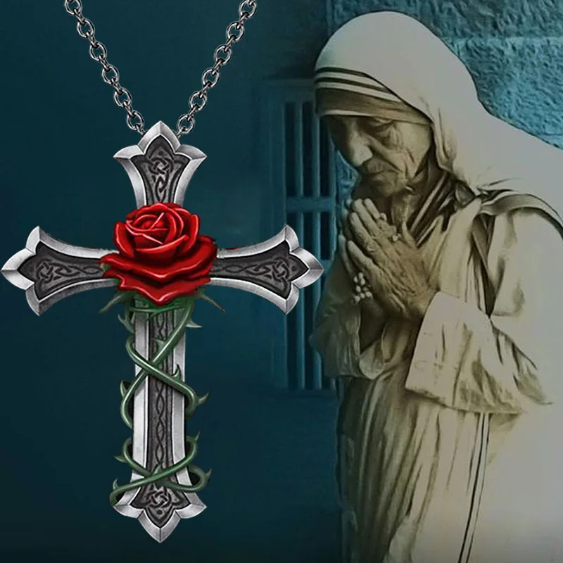 Rose Cross Necklace For Woman Personality Classic Fashion Pendant Jewelry Religious Faith Pendant For Family And Friends
Rose Cross Necklace For Woman Personality Classic Fashion Pendant Jewelry Religious Faith Pendant For Family And Friends