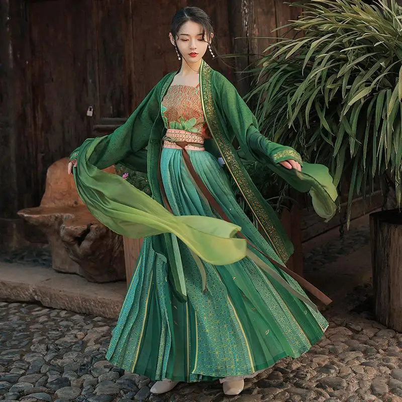 Chinese Traditional Embroidery Hanfu Women Cosplay Robe Dance Set Fairy Costume Clothing Girls Plain Han Dynasty Dress
Chinese Traditional Embroidery Hanfu Women Cosplay Robe Dance Set Fairy Costume Clothing Girls Plain Han Dynasty Dress