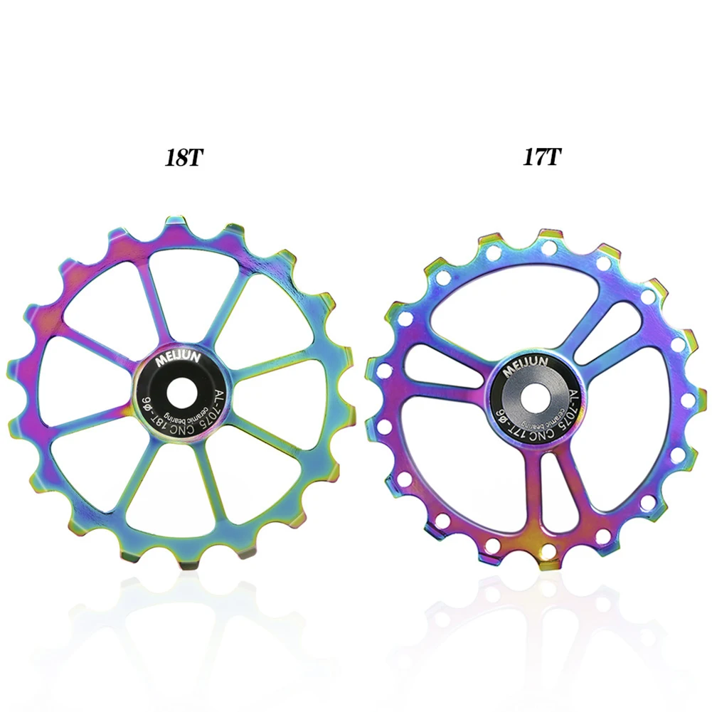 17T/18T Bike Rear Derailleur Jockey Wheel Aluminum Alloy Ceramic Bearing Guide Wheel Pulley Roller Fit 4/5/6 mm Axis
17T/18T Bike Rear Derailleur Jockey Wheel Aluminum Alloy Ceramic Bearing Guide Wheel Pulley Roller Fit 4/5/6 mm Axis