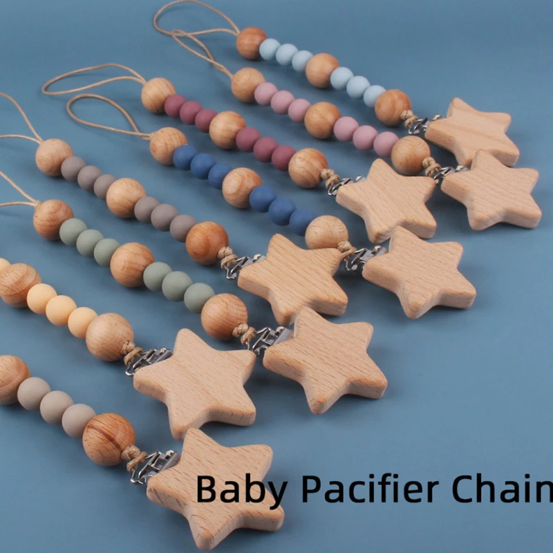Baby Silicone Pacifier Chain Beech Wood Heart Pacifier Clips Children Newborn Soothing Bead Nipple Anti-drop Chain Accessories
Baby Silicone Pacifier Chain Beech Wood Heart Pacifier Clips Children Newborn Soothing Bead Nipple Anti-drop Chain Accessories