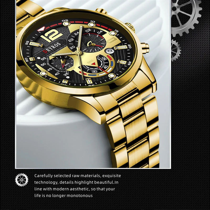 Quartz Watches For Men's Fashion Casual Calendar Six Pin Decorative Steel Band Watch Sports Glow Men's Watches Reloj Hombre
Quartz Watches For Men's Fashion Casual Calendar Six Pin Decorative Steel Band Watch Sports Glow Men's Watches Reloj Hombre