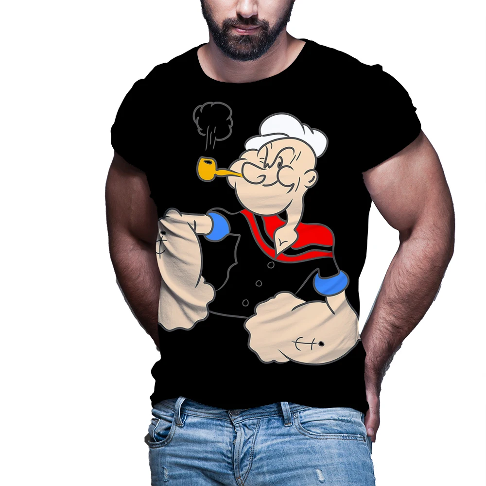 

Футболка Popeye с 3D принтом для мужчин и женщин, Повседневная стильная рубашка с коротким рукавом, уличная одежда в стиле Харадзюку, лето