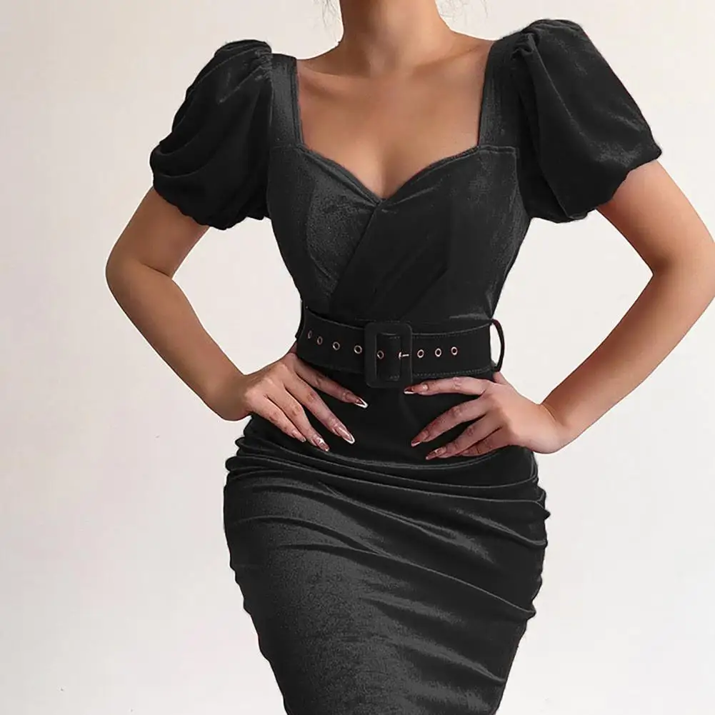 All-Match Popular Sexy Skinny Puff Sleeve Dress Waist Tight Women Dress Square Neck for Dates
All-Match Popular Sexy Skinny Puff Sleeve Dress Waist Tight Women Dress Square Neck for Dates