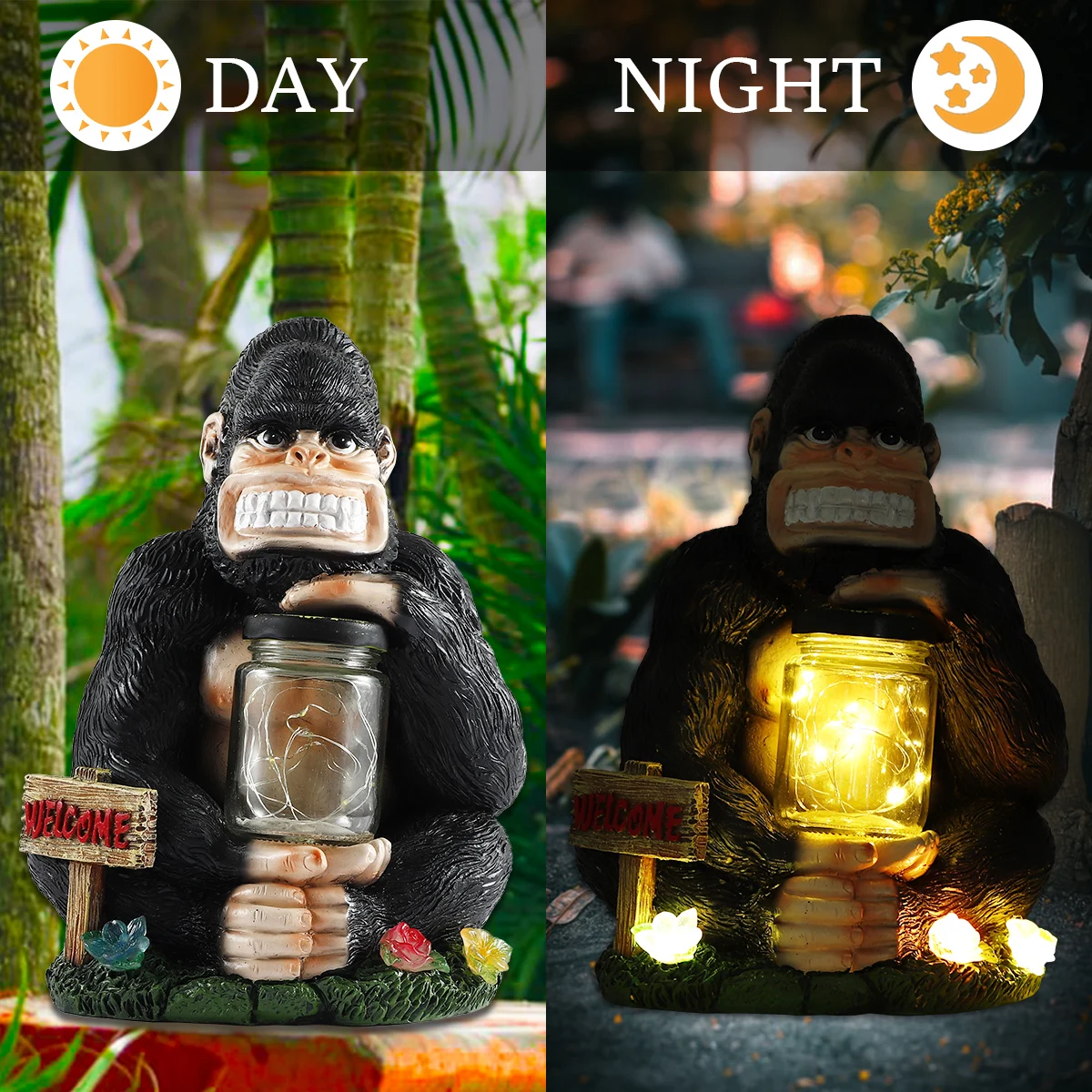 Solar Energy Gorilla Holding Lamp Waterproof Lightningproof Windproof Garden Decoration Home Ornament Souvenir Long Lasting
Solar Energy Gorilla Holding Lamp Waterproof Lightningproof Windproof Garden Decoration Home Ornament Souvenir Long Lasting