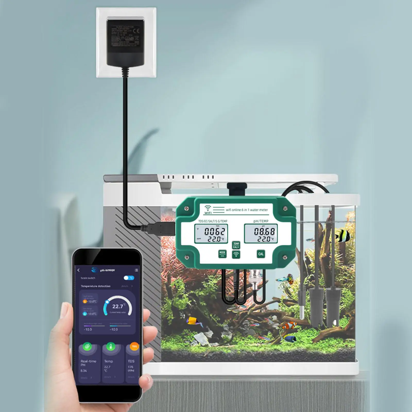 6в1 PH/Tds/EC/S.G тестер Высокая точность водонепроницаемый акудометр для воды 
6в1 PH/Tds/EC/S.G тестер Высокая точность водонепроницаемый акудометр для воды