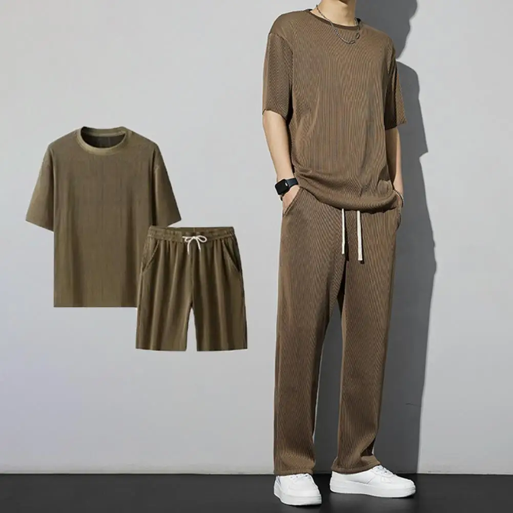 1 Set Men Summer T-shirt Pants Sports Set Round Neck Short Sleeves Pullover Top Drawstring Trousers Two-piece Set Men Tracksuit
1 Set Men Summer T-shirt Pants Sports Set Round Neck Short Sleeves Pullover Top Drawstring Trousers Two-piece Set Men Tracksuit
