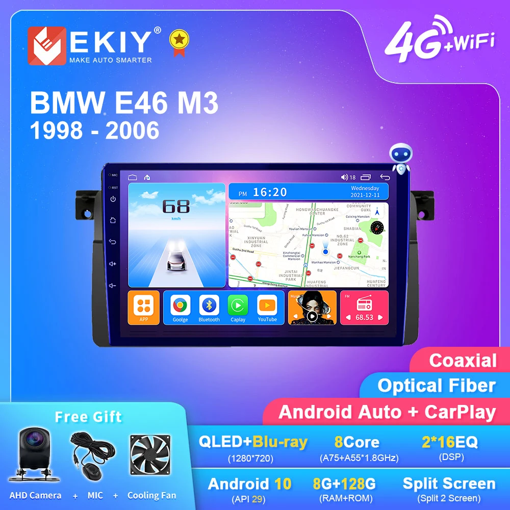 

EKIY T7 QLED DSP Android Car GPS For BMW E46 M3 1998-2006 318/320/325/330/335 Multimedia Video Player Radio Tape Recorder 2din