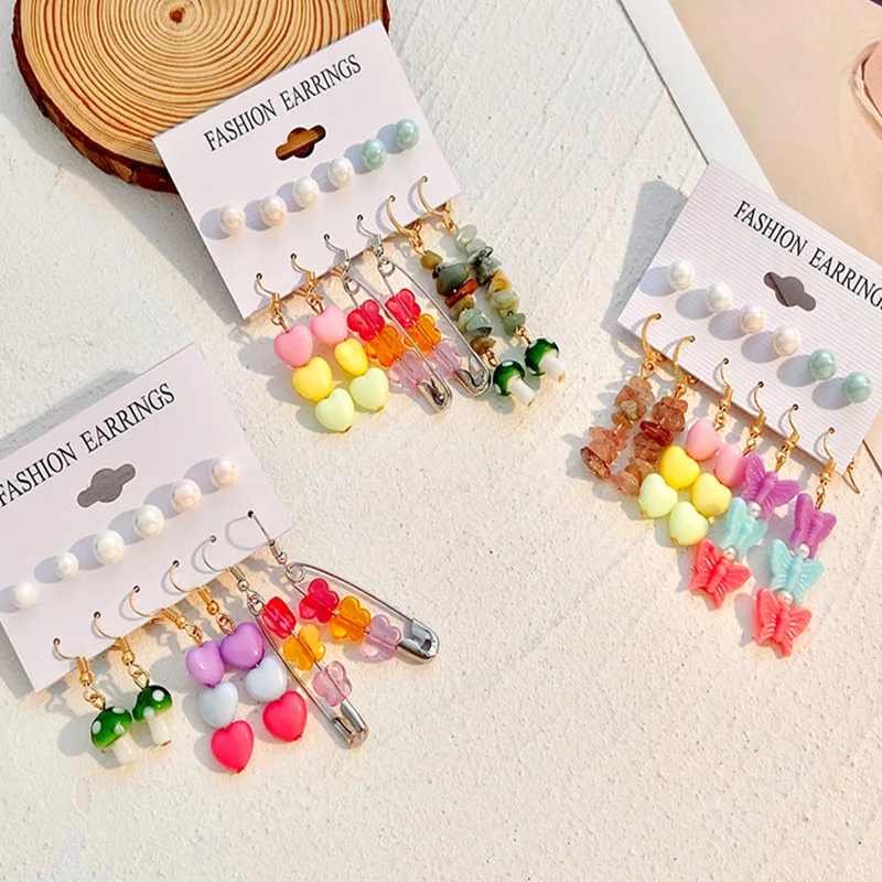 YADELAI 2022 Trend Colorful Butterfly Heart Drop Earring Set for Women Girls Pearl Flower Mushroom Earrings 6/pc Jewelry Gifts
YADELAI 2022 Trend Colorful Butterfly Heart Drop Earring Set for Women Girls Pearl Flower Mushroom Earrings 6/pc Jewelry Gifts