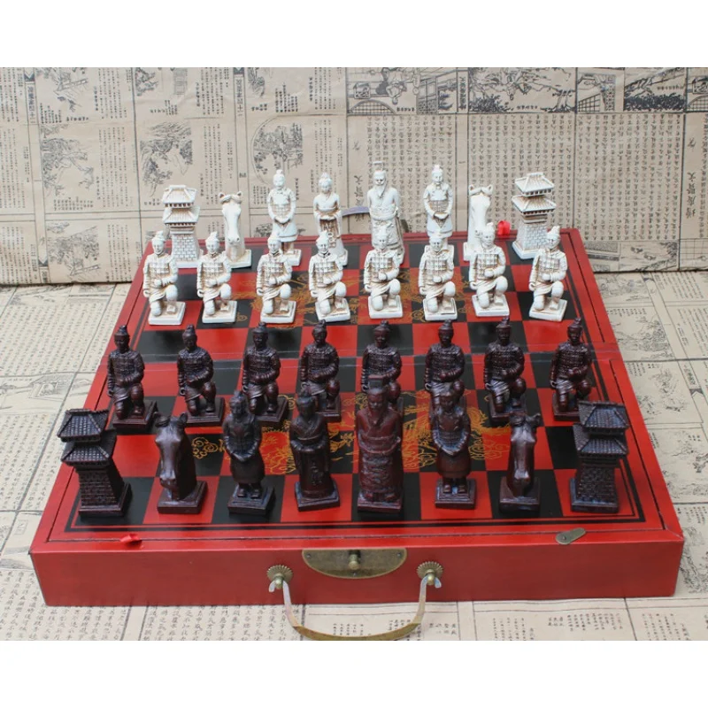 Creative Chess Terracotta Warriors Wooden Folding Chessboard Large Chess Three-Dimensional Chess Cartoon Chess
Creative Chess Terracotta Warriors Wooden Folding Chessboard Large Chess Three-Dimensional Chess Cartoon Chess