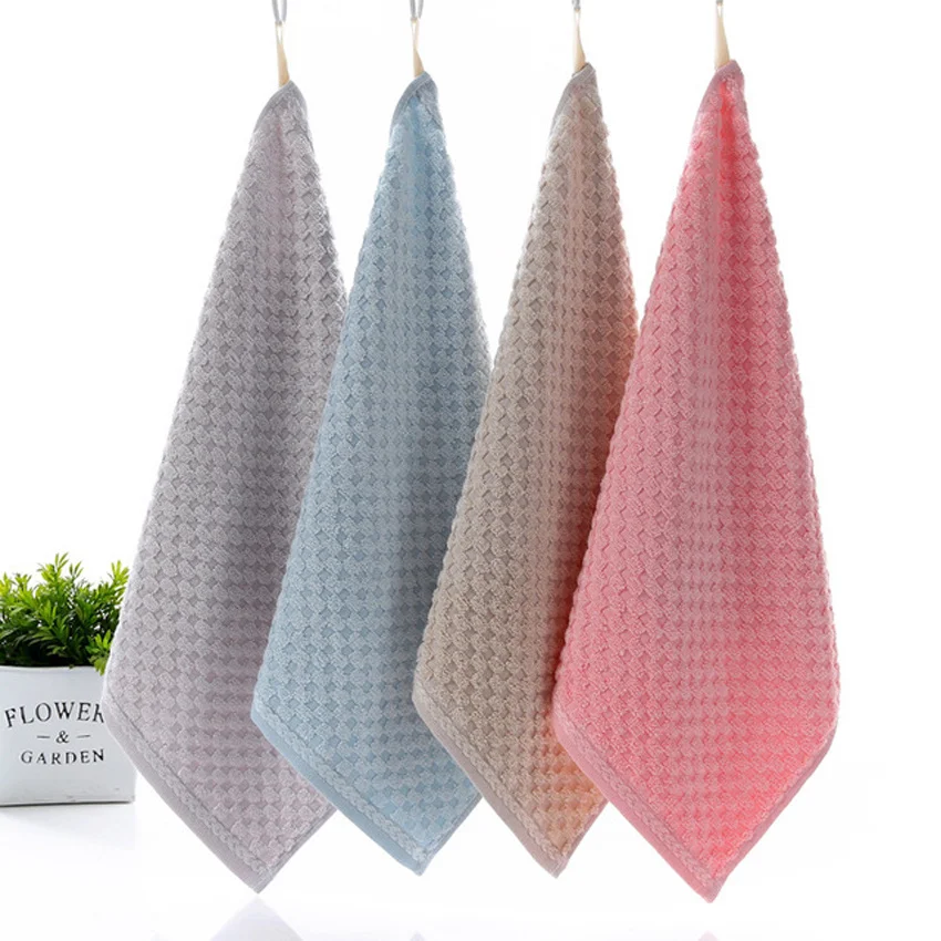 

Solid Color 1pcs Hand Towel Bamboo Fabric No Fade Quick-Dry Thickness No Hair Loss Strong Water Absorption for Any Age Toalya