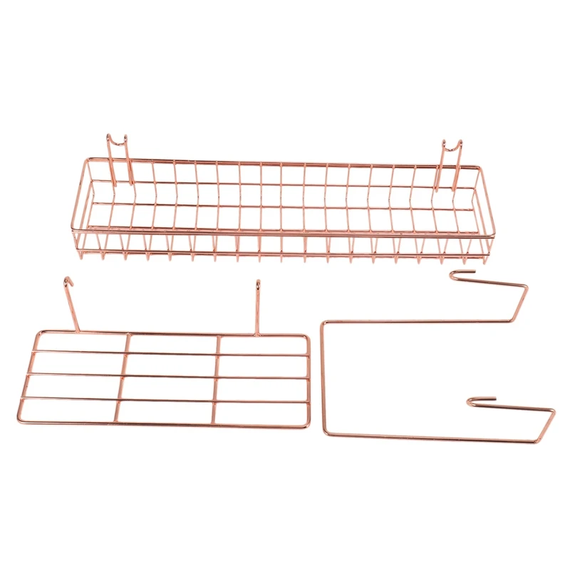 3 Pcs Rose Gold Grid Basket with Hooks Bookshelf Display Shelf for Wall Grid Panel Wall Mount Organizer and Storage Shelf Rack f
3 Pcs Rose Gold Grid Basket with Hooks Bookshelf Display Shelf for Wall Grid Panel Wall Mount Organizer and Storage Shelf Rack f