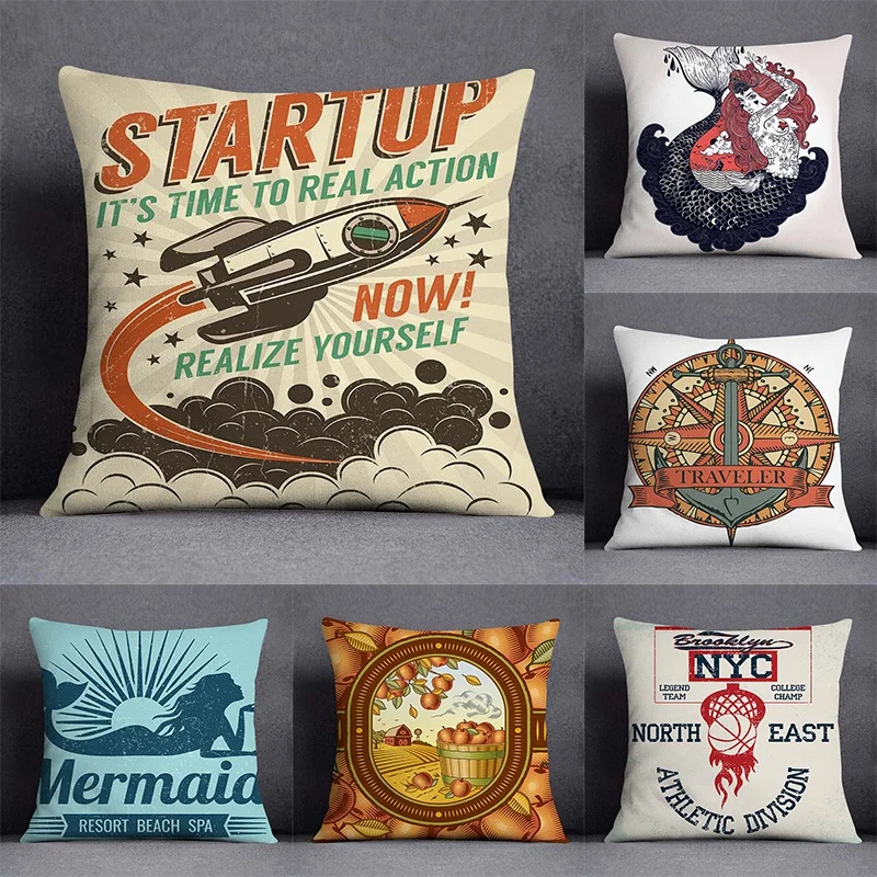 American retro series pattern decorative pillowcase, square pillowcase, home office decoration
American retro series pattern decorative pillowcase, square pillowcase, home office decoration