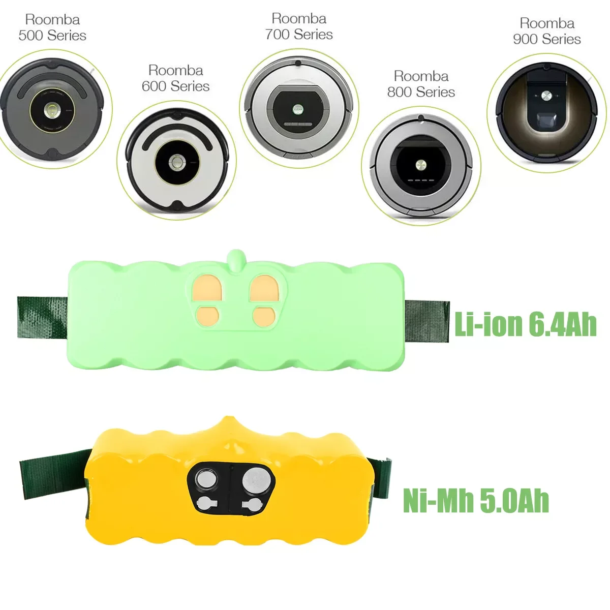 5000mAh 14.4V Battery For iRobot Roomba Vacuum Cleaner 500 510 530 570 580 600 630 650 700 780 790 900 800 Series 895 891 890
5000mAh 14.4V Battery For iRobot Roomba Vacuum Cleaner 500 510 530 570 580 600 630 650 700 780 790 900 800 Series 895 891 890