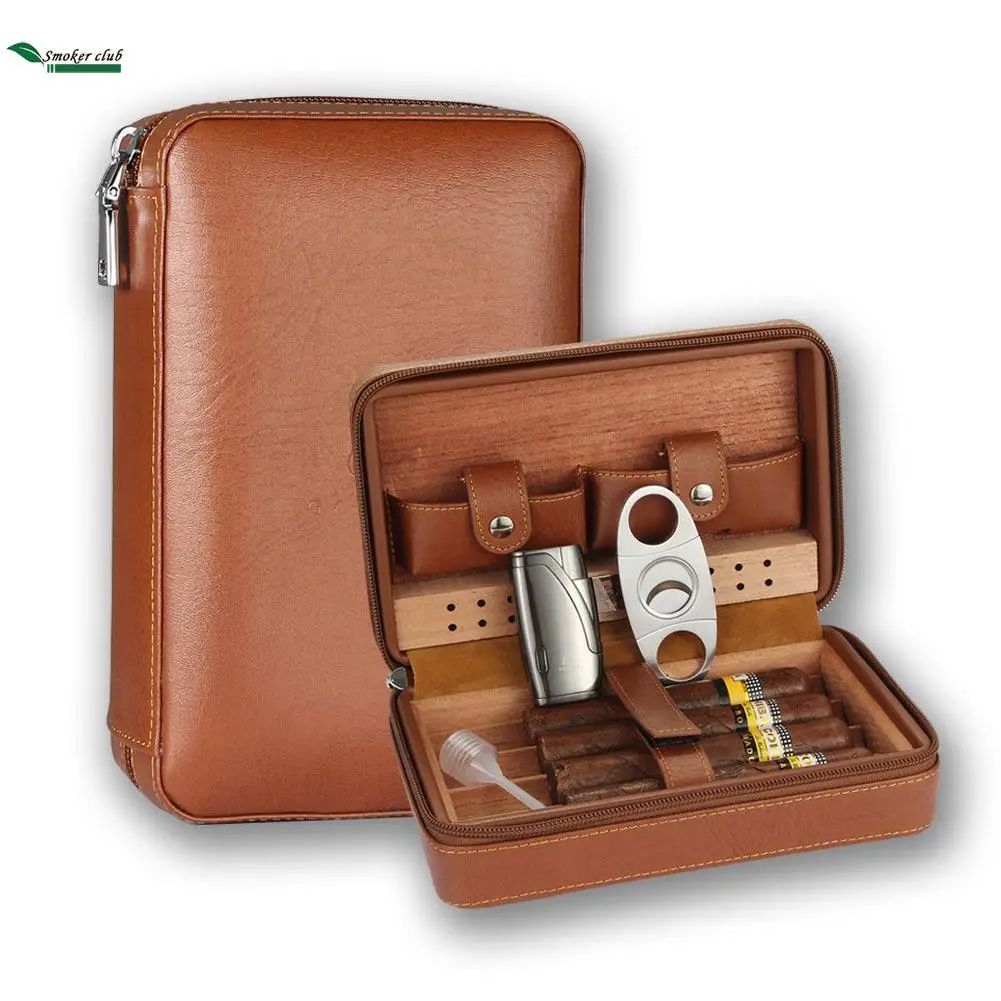 Galiner Leather Cigar Humidor Box Travel Portable Cedar Wood Cigar Case 4 Holder Cigar Box W/ Humidifier Hygrometer Gift Box
Galiner Leather Cigar Humidor Box Travel Portable Cedar Wood Cigar Case 4 Holder Cigar Box W/ Humidifier Hygrometer Gift Box