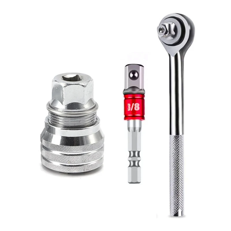 3Pc Universal Socket Magic Wrench Set 3/8in Drive 10-19 mm Adjustable Torque Ratchet Socket Adapter Hex Sleeve Converter
3Pc Universal Socket Magic Wrench Set 3/8in Drive 10-19 mm Adjustable Torque Ratchet Socket Adapter Hex Sleeve Converter