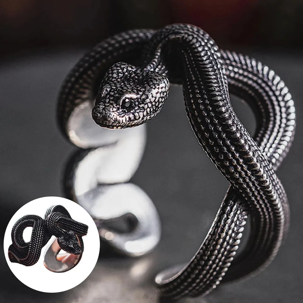 Gothic Punk 3D Snake Ring For Men Women European Exaggerated Curled Python Metal Animals Open Adjustable Finger Ring Jewelry
Gothic Punk 3D Snake Ring For Men Women European Exaggerated Curled Python Metal Animals Open Adjustable Finger Ring Jewelry