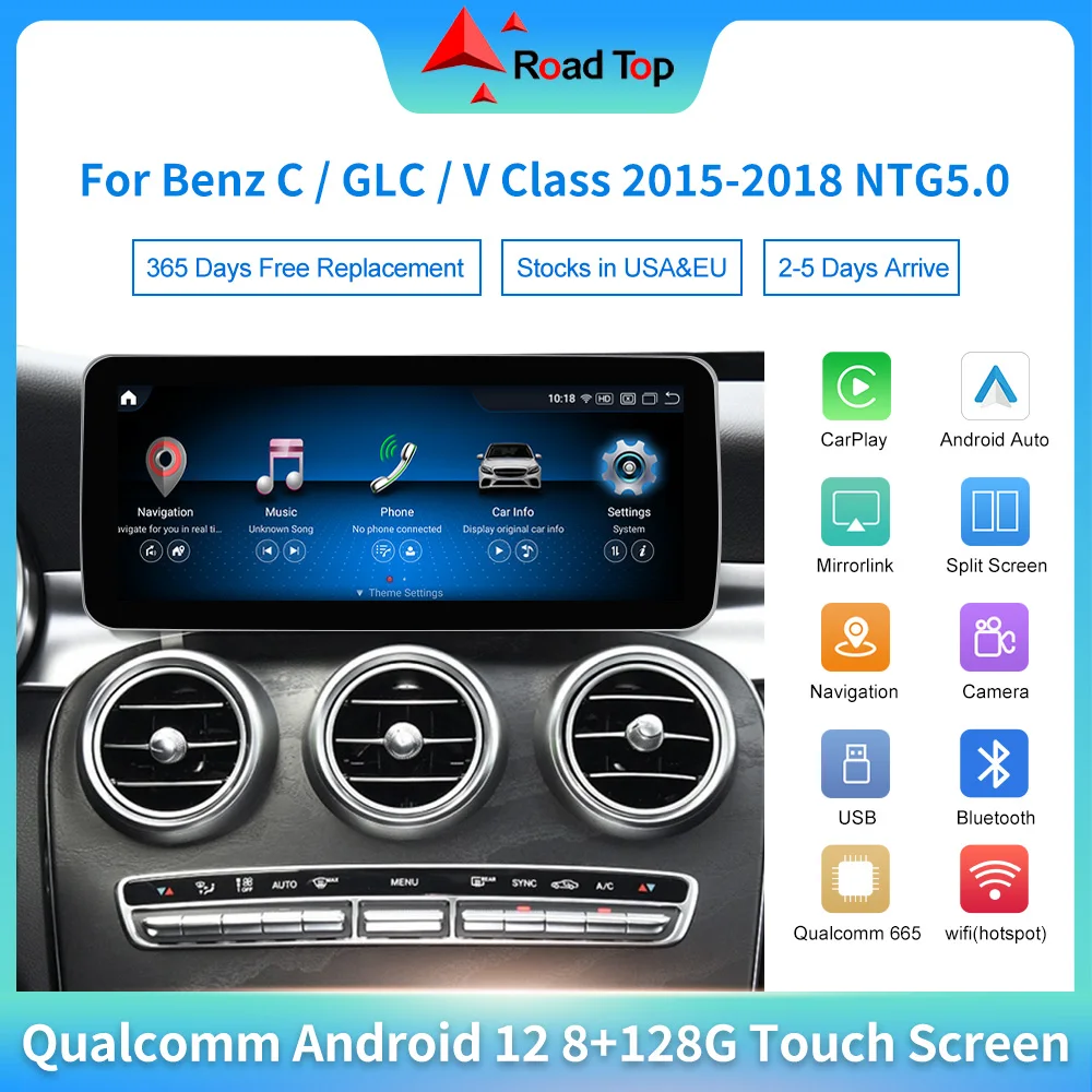 10.25/12.3 Inch Display Navigation 8+128G Qualcomm for Benz C GLC V CLASS 2015-2018 Android 12 Multimedia Player Touch Screen
10.25/12.3 Inch Display Navigation 8+128G Qualcomm for Benz C GLC V CLASS 2015-2018 Android 12 Multimedia Player Touch Screen