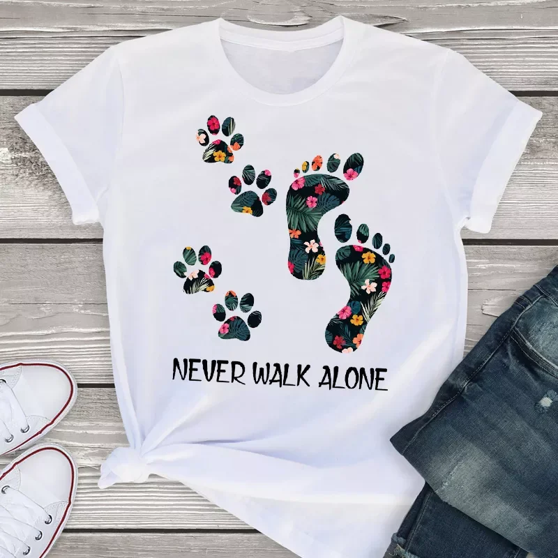 Sweet Short Sleeve Cartoon Animal Dog Paw Funny Letter Summer Shirt Tees Clothing Tops Lovely T Shirt Womens T-Shirt
Sweet Short Sleeve Cartoon Animal Dog Paw Funny Letter Summer Shirt Tees Clothing Tops Lovely T Shirt Womens T-Shirt
